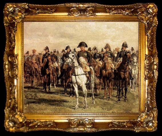 framed  Jean-Louis-Ernest Meissonier Napoleon and his Staff, ta009-2
